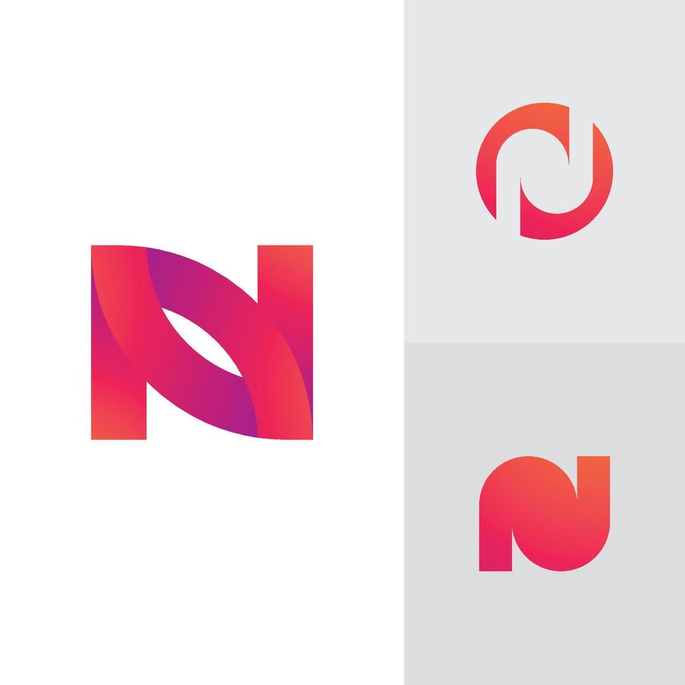 Abstract letter N logo design template vector