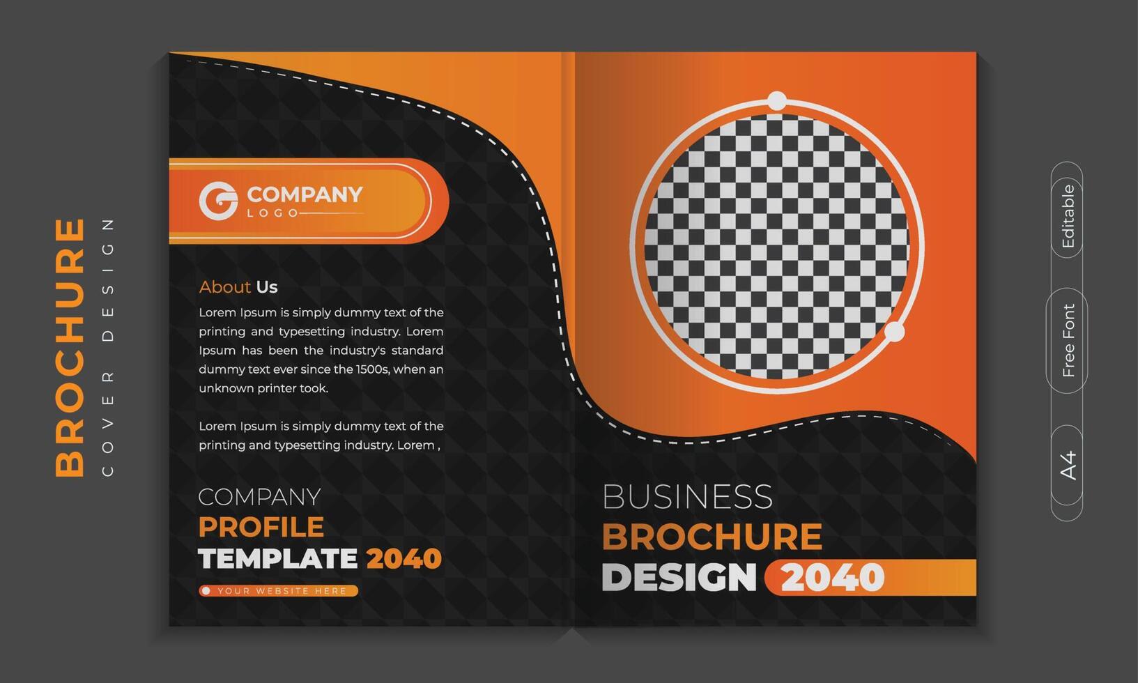 Brochure cover design or company profile template set for business. poster, annual report, catalog, flyer in A4 with colorful geometric shapes. vector