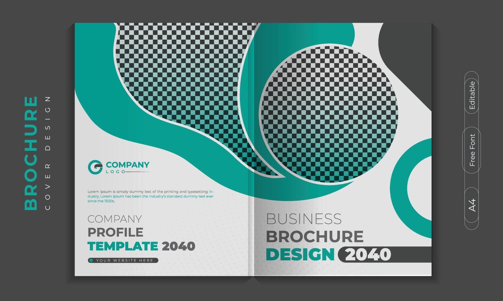 Brochure cover design or company profile template set for business. poster, annual report, catalog, flyer in A4 with colorful geometric shapes. vector