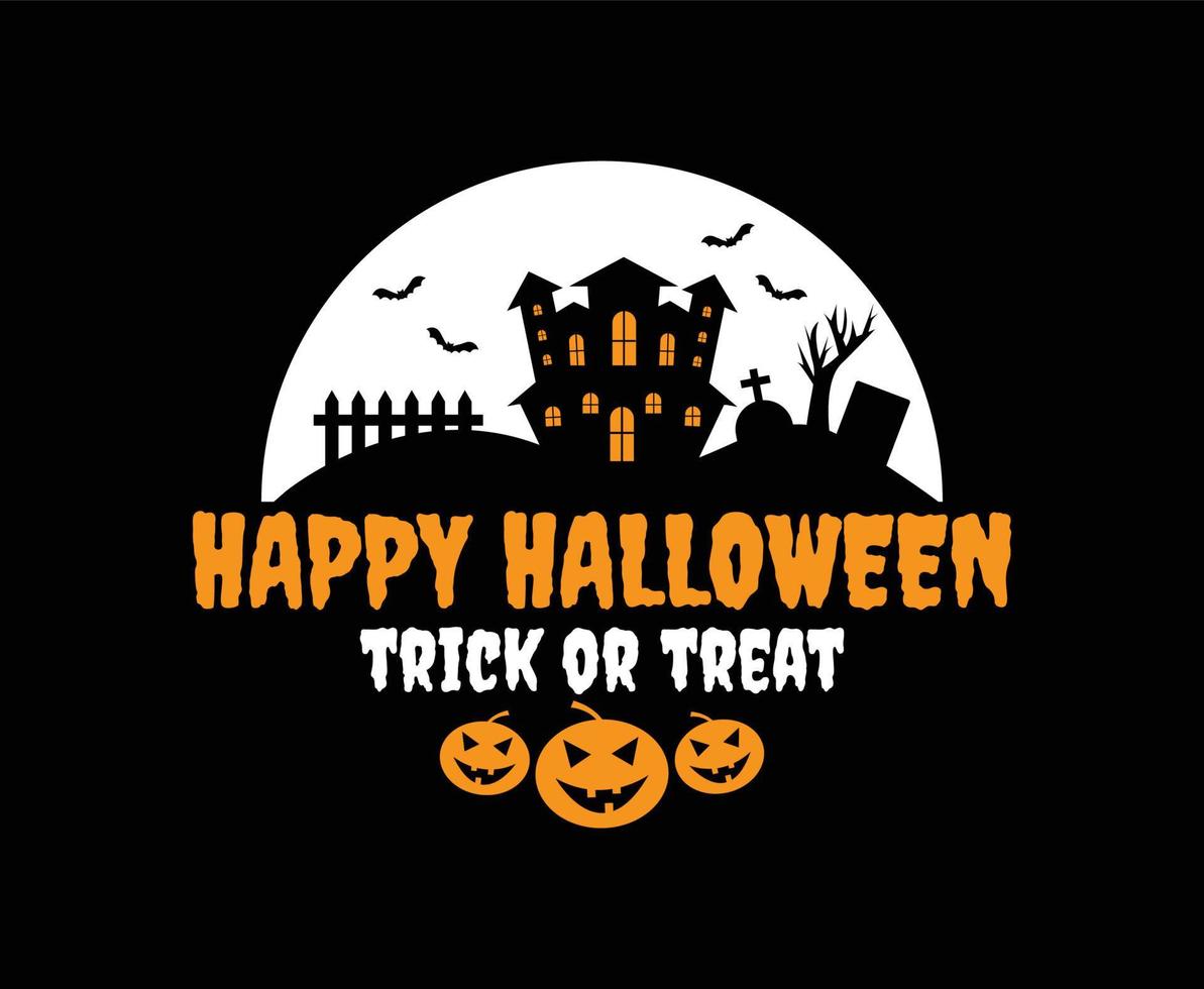 Happy Halloween illustration Vector T-shirt Design