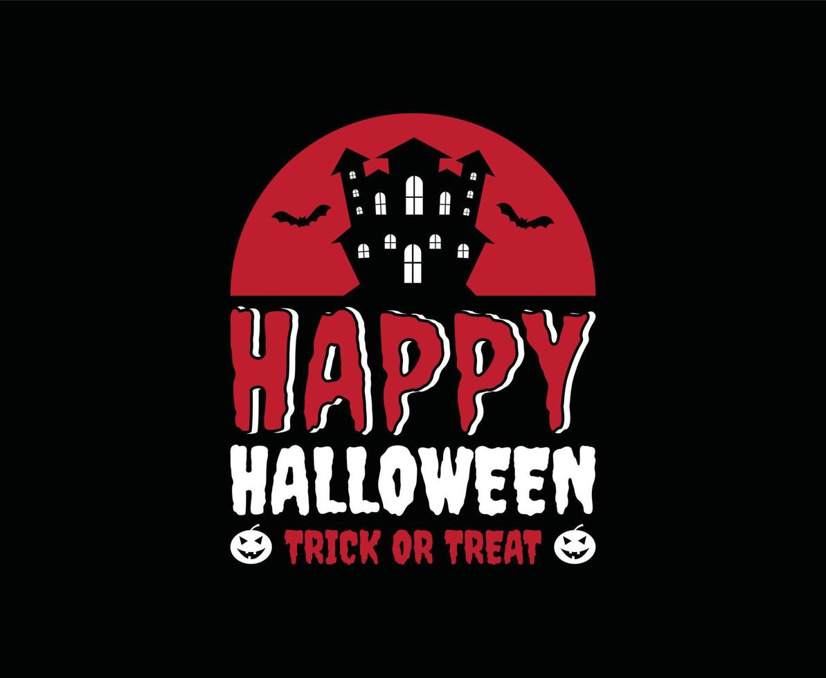 diseño de camiseta de vector de ilustración de feliz halloween