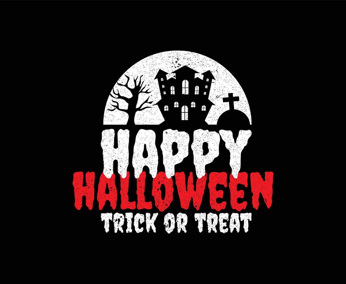 feliz halloween horror vector diseño de camiseta