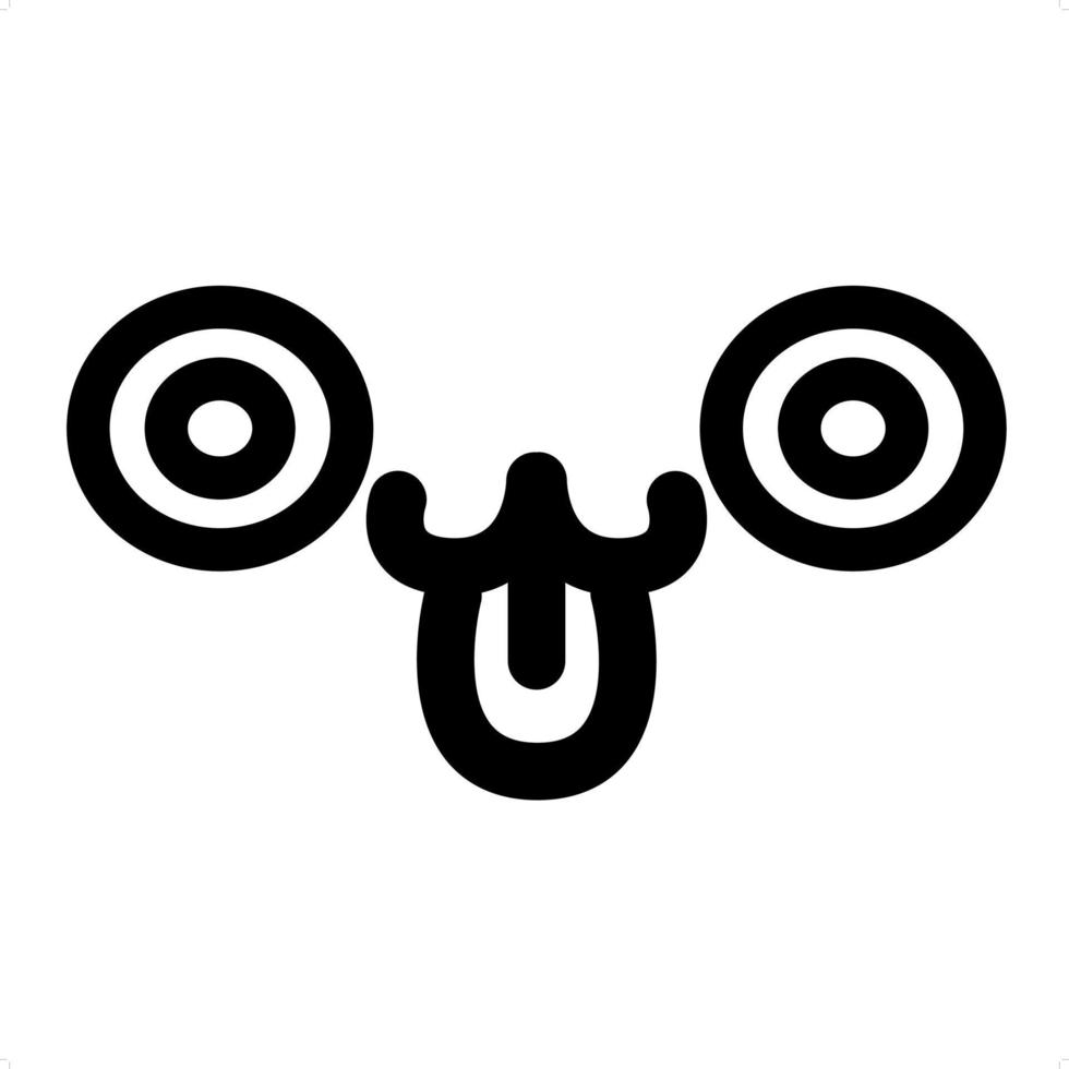 staring cute animal face icon vector