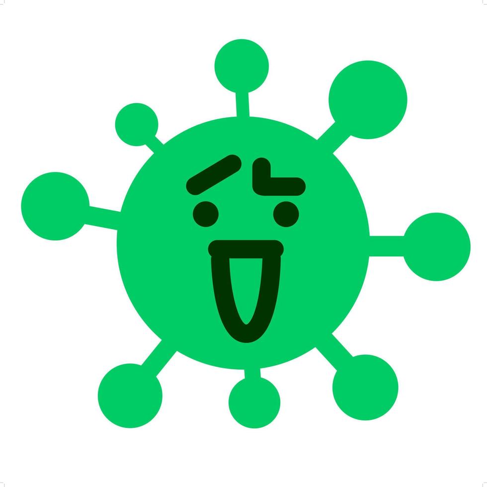 cute face with raised eyebrow virus vector