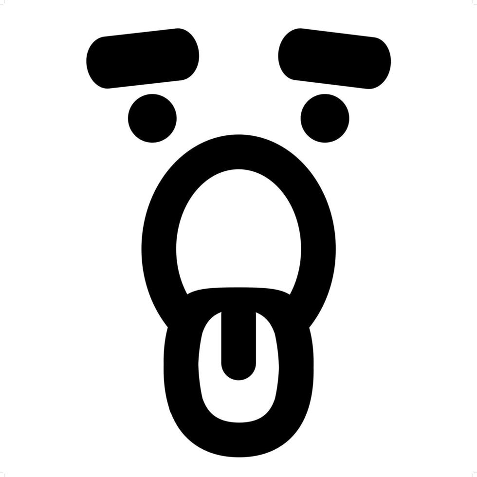 panting face with big eyebrows icon vector