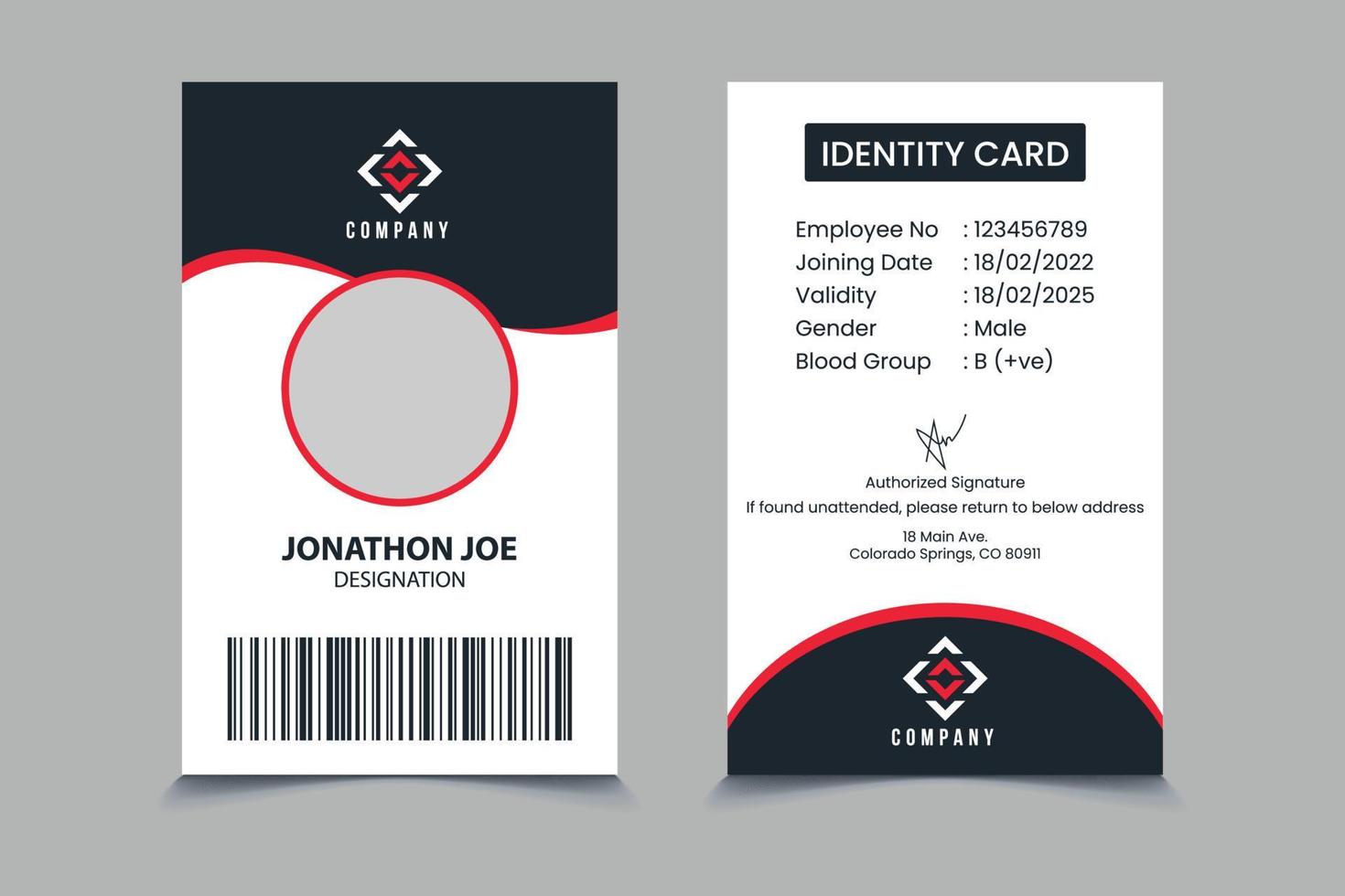 Office id card template illustration vector