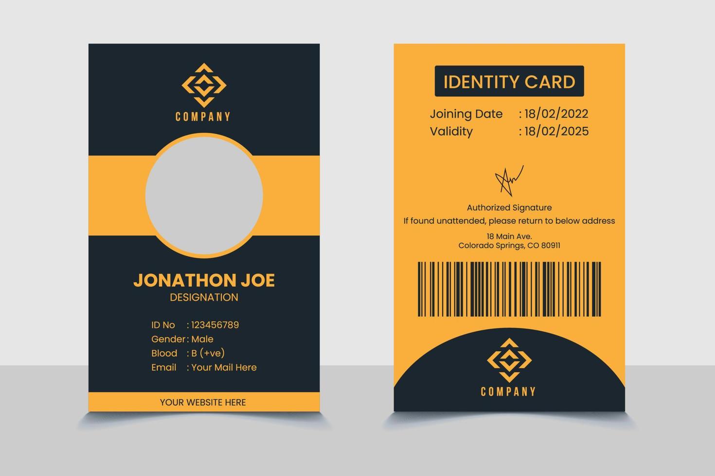 Office id card template illustration vector