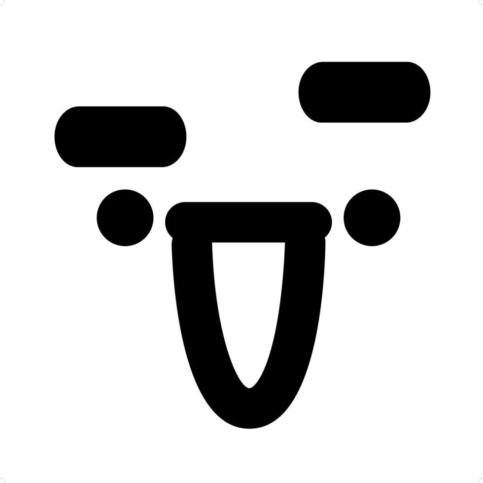 happy expression raising eyebrow face icon vector