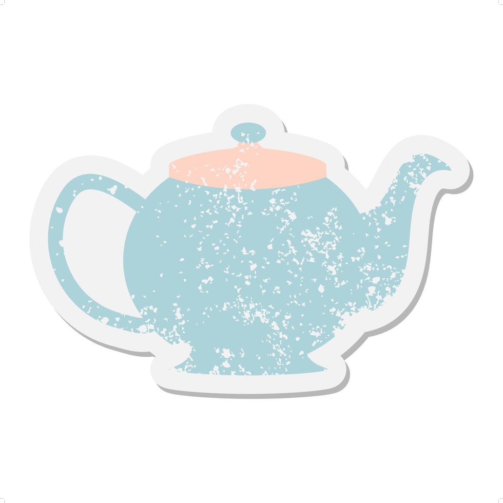 teapot grunge sticker vector