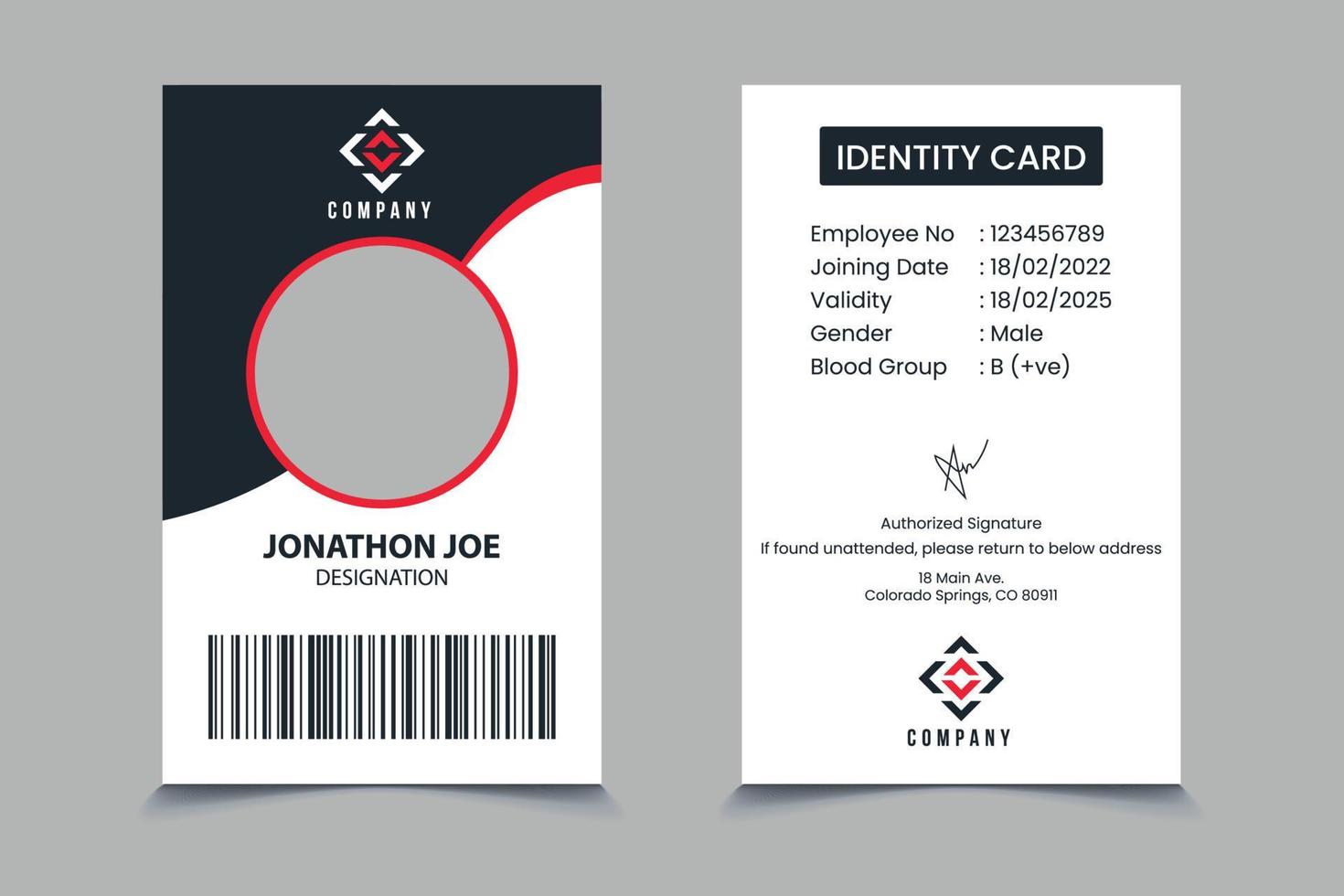 Office id card template illustration vector