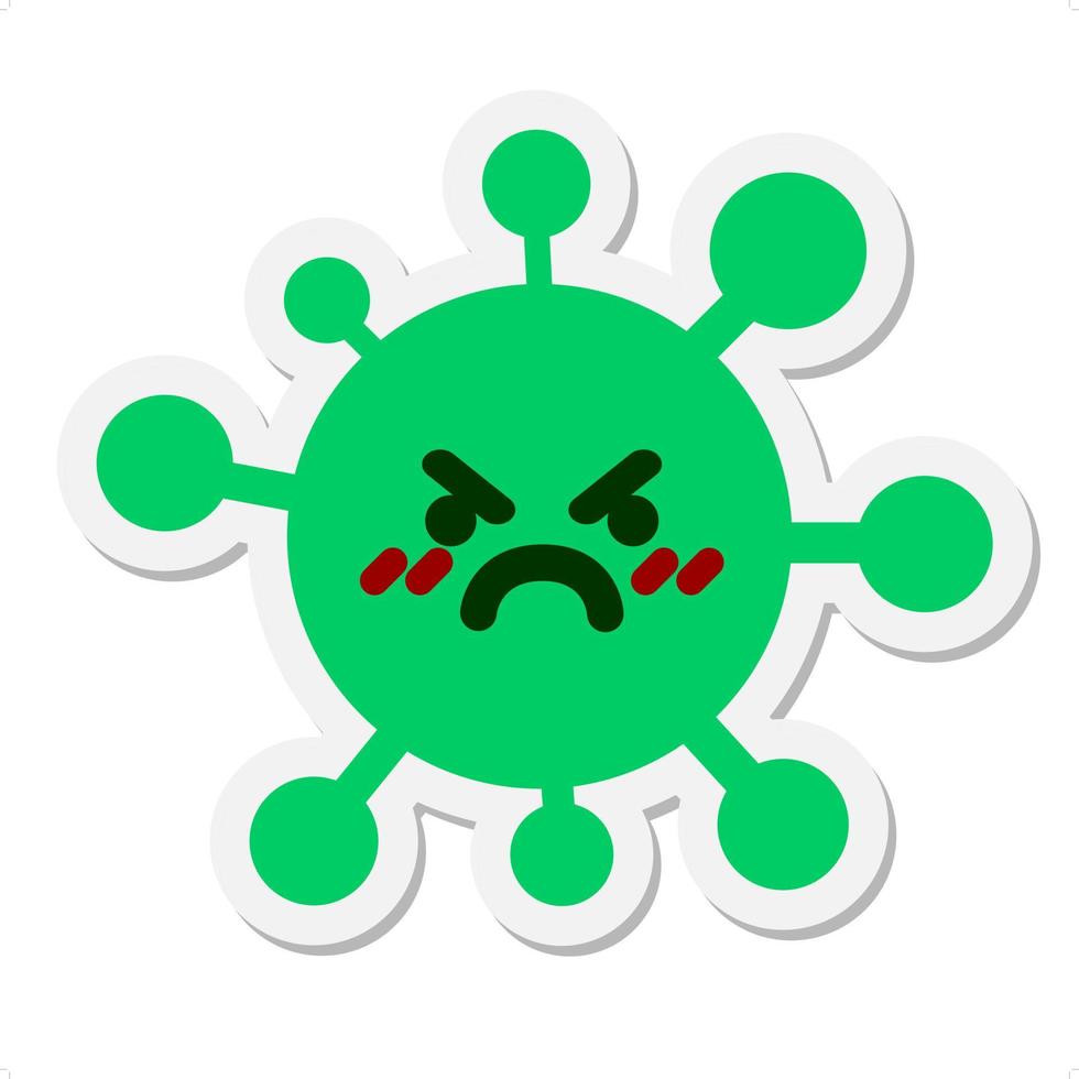 angry mean virus sticker vector