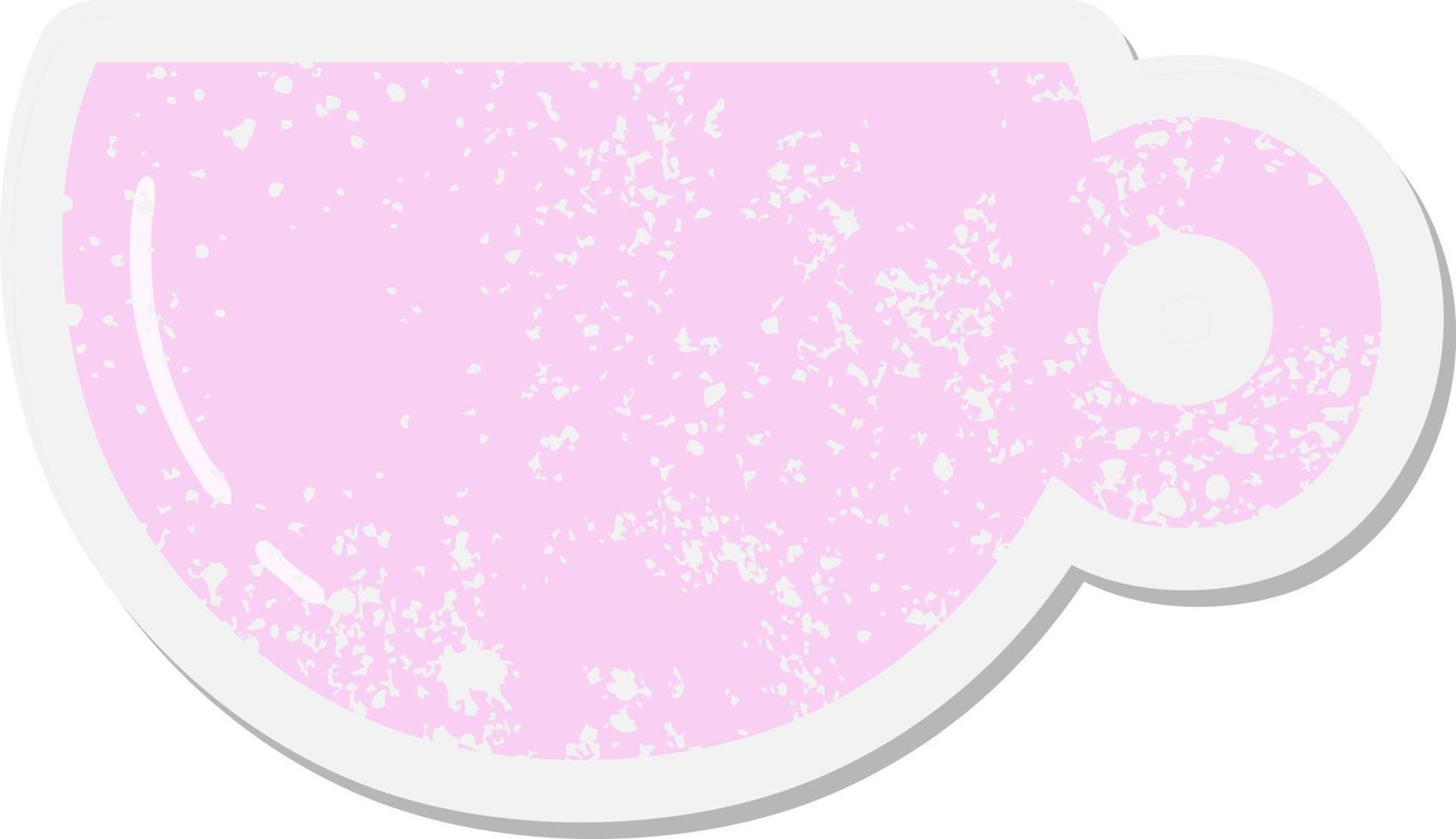 coffee or tea cup grunge sticker vector