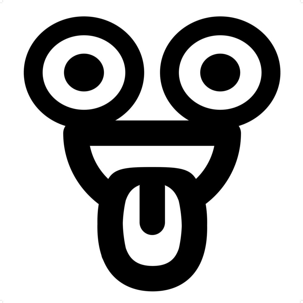 crazy staring face icon vector