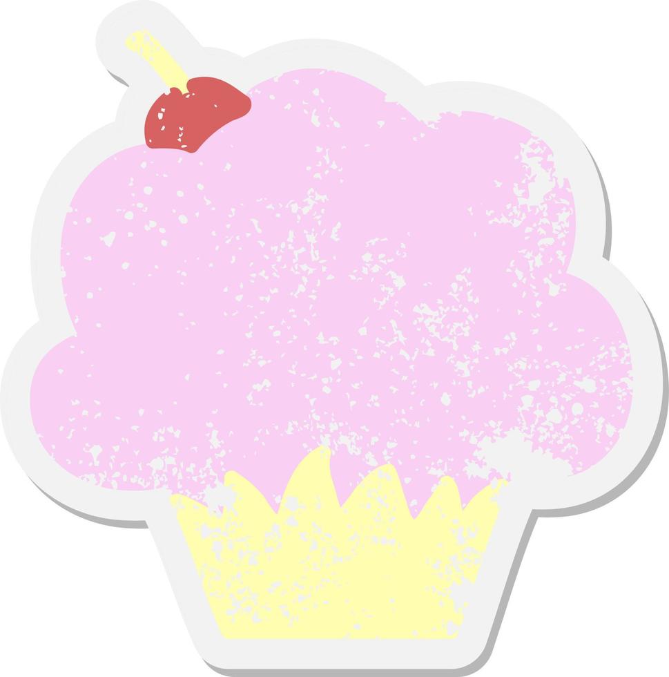 muffin grunge sticker vector