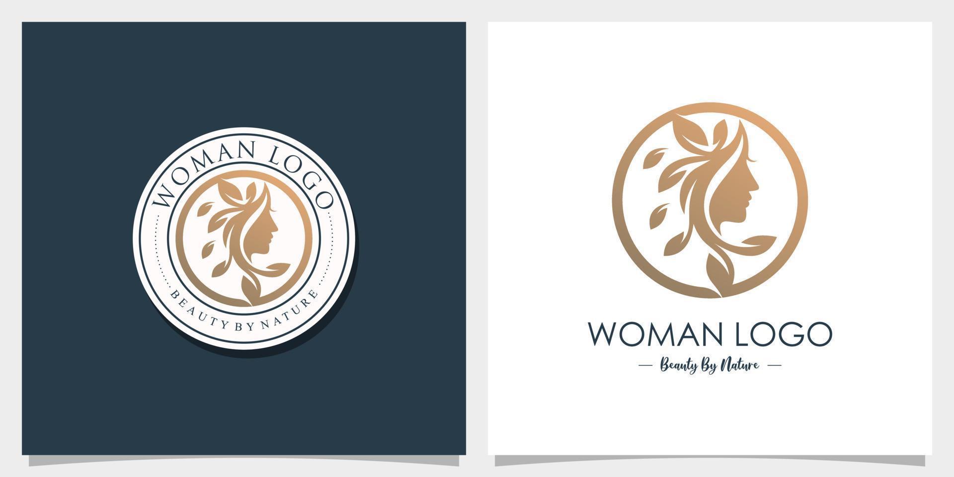 Nature beauty vector icon for woman with modern creative logo design Premium Vector