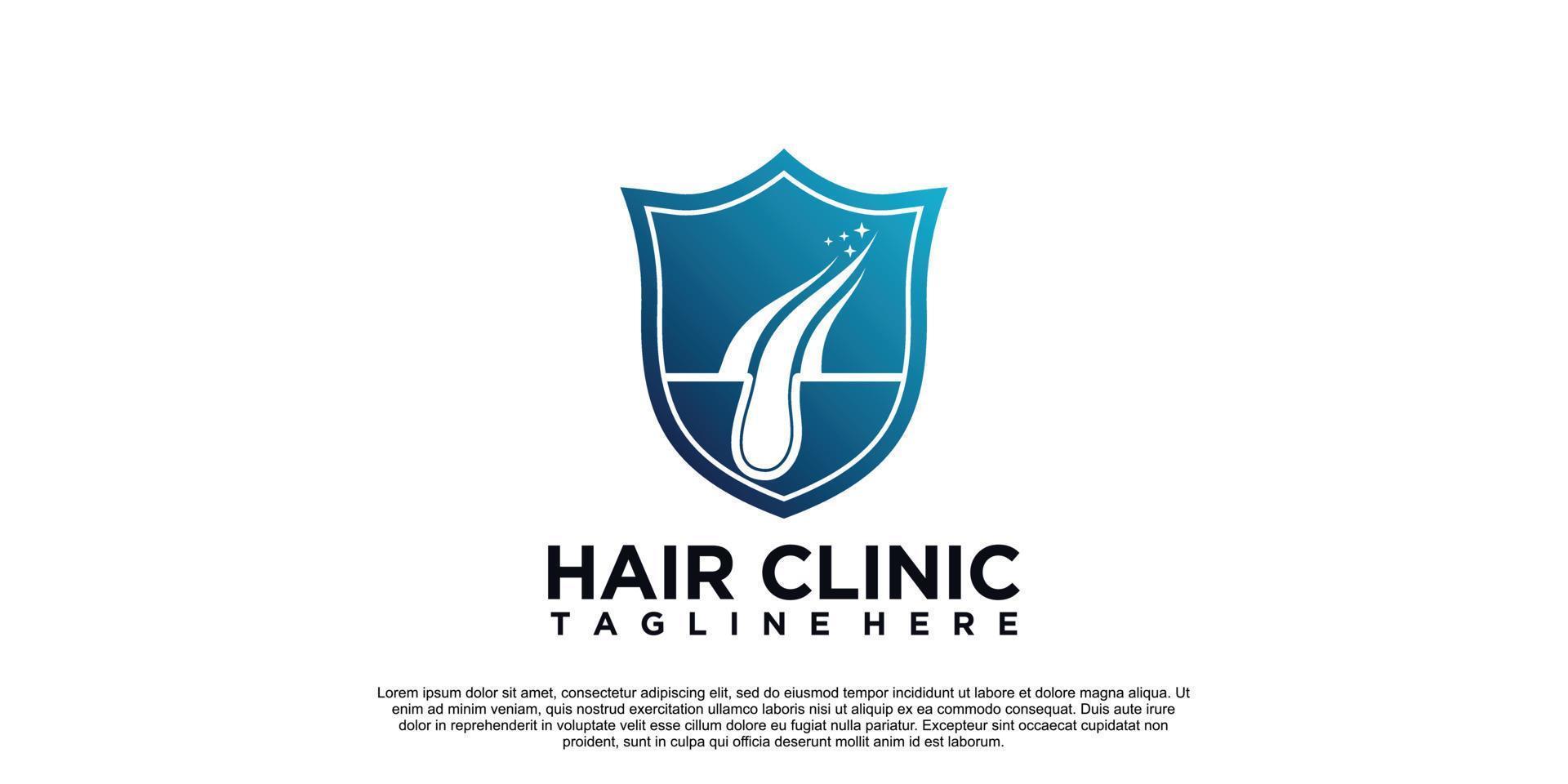 Hair clinic logo design vector with creative unique premium vector part 2