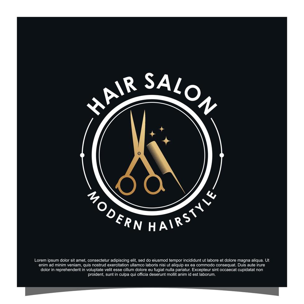 Luxury hair salon logo design Premium Vector