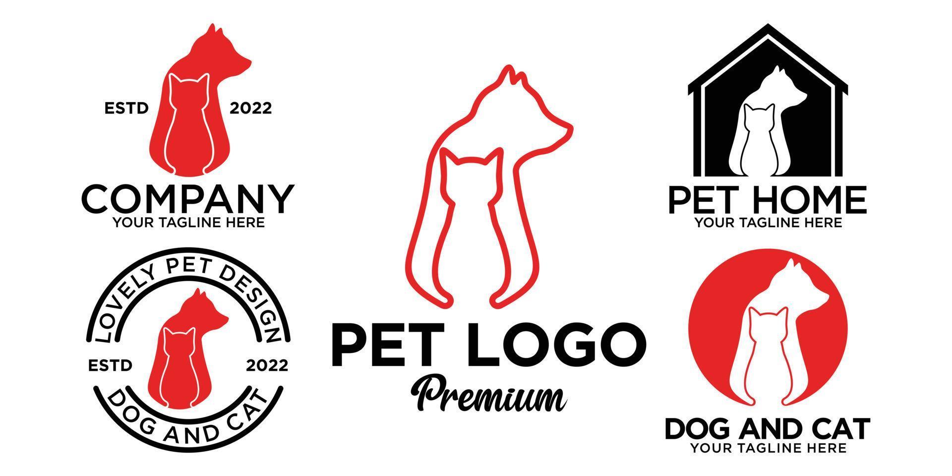 Pet logo design with creative unique style Premium Vector part 1