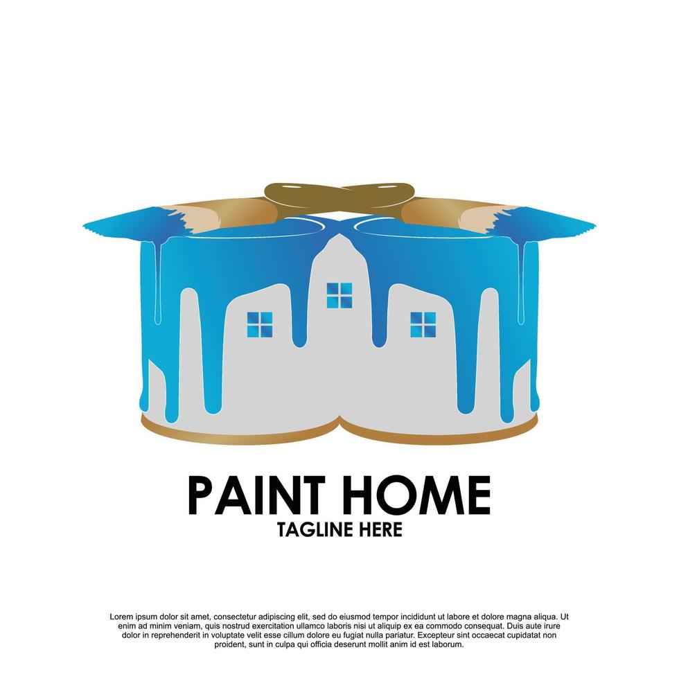 Paint house logo template isolated in white background Premium Vector