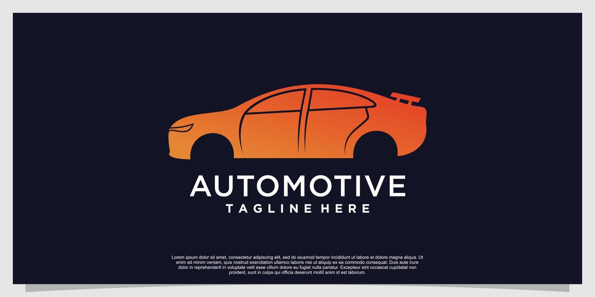 diseño de logotipo de automóvil automotriz con vector premium de concepto