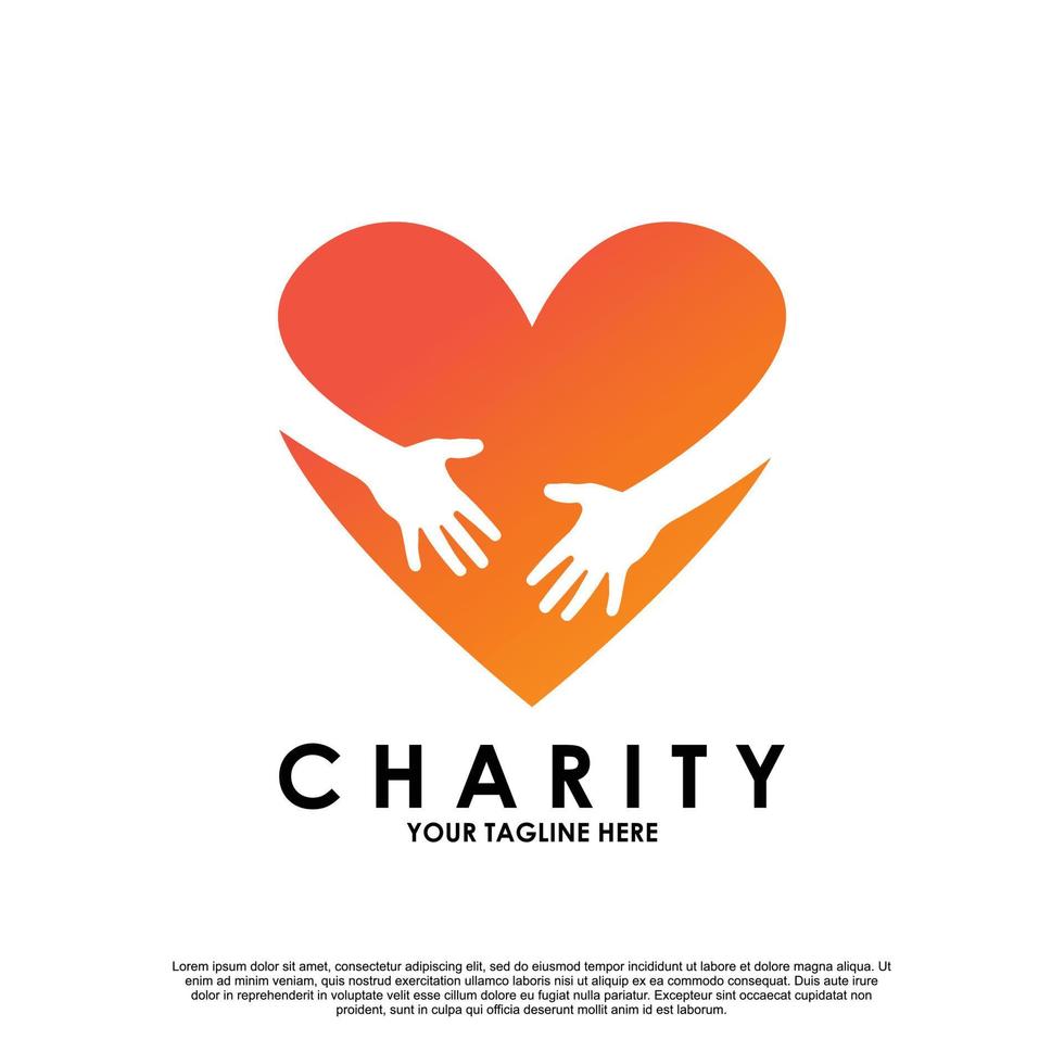 vector premium de diseño de logotipo de caridad