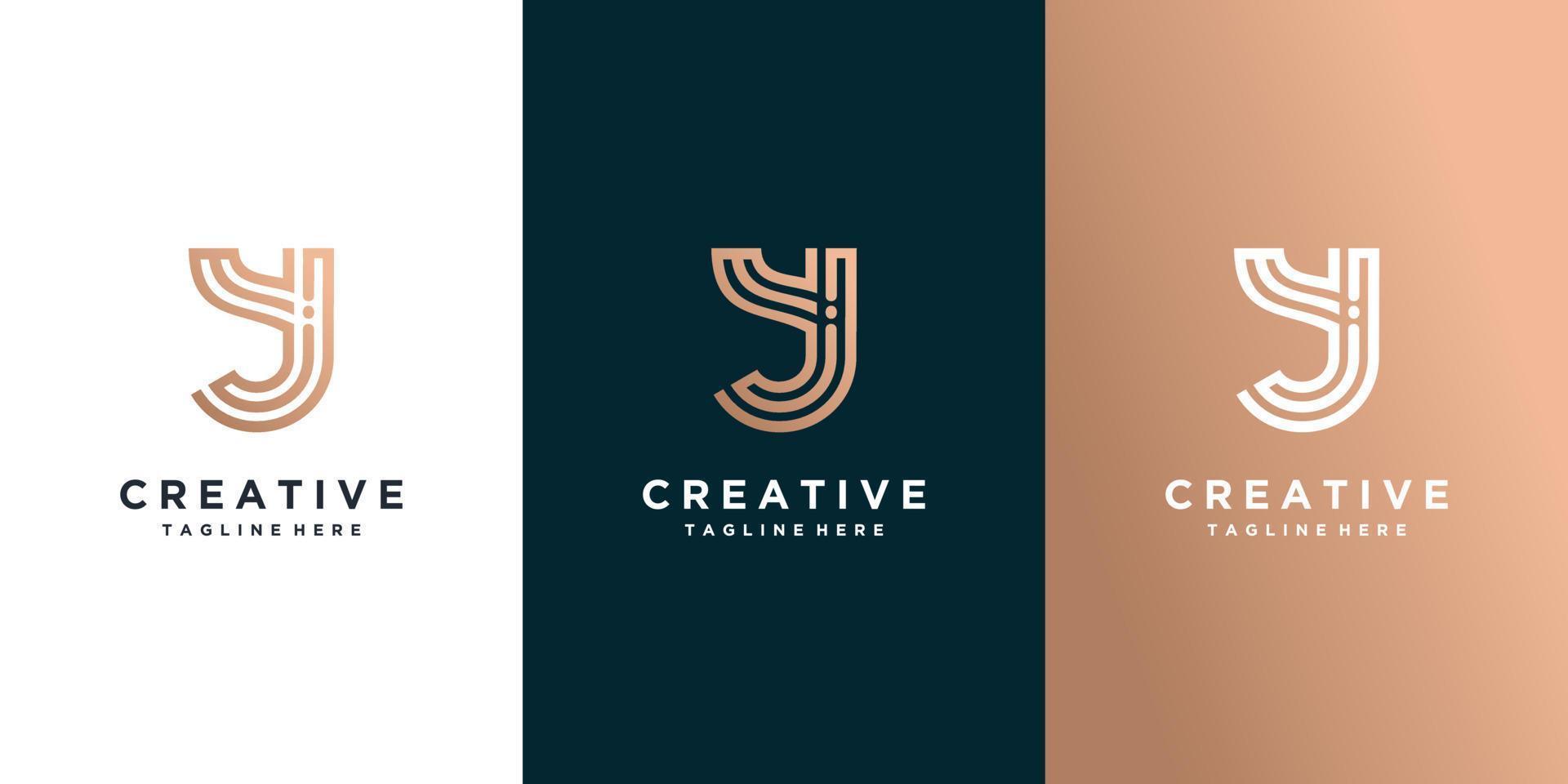 diseño de logotipo de letra y con vector premium de concepto creativo moderno