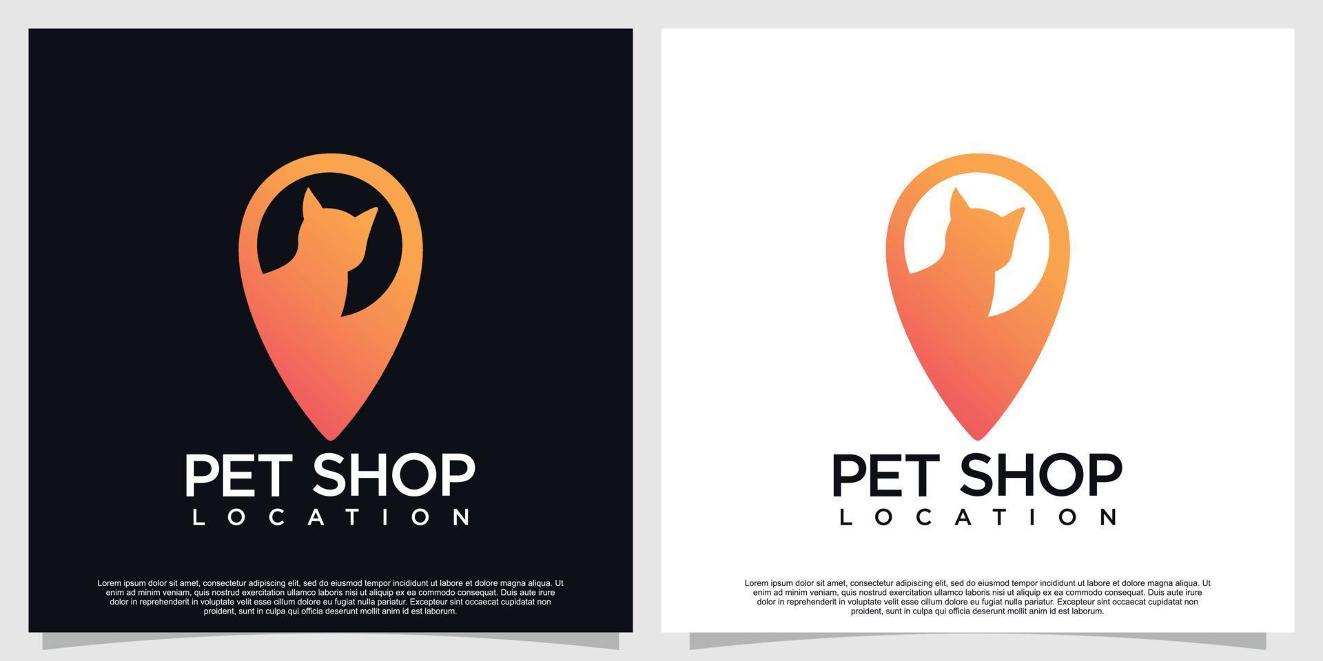 Pet shop location logo design unique Premium Vecto vector
