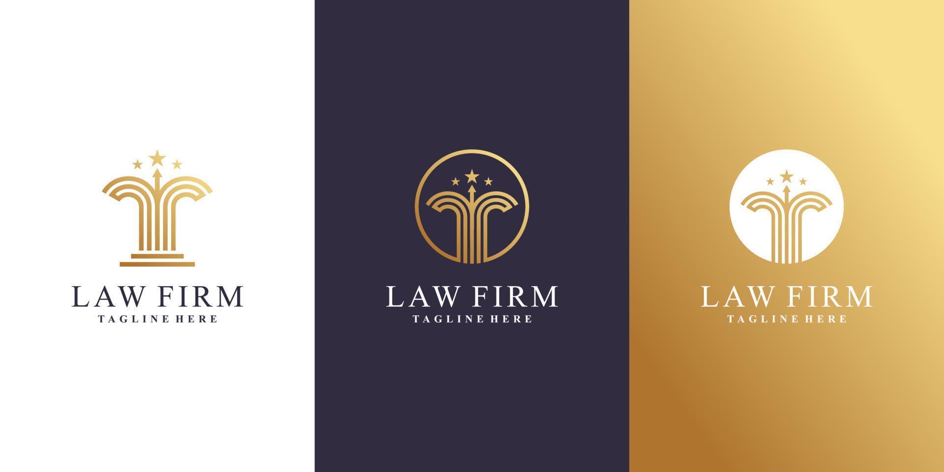 Law logo design with modern creative concept Premium Vector