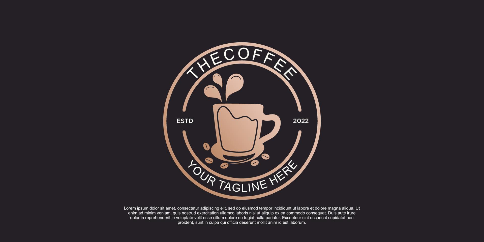 el vector premium de diseño de logotipo de café