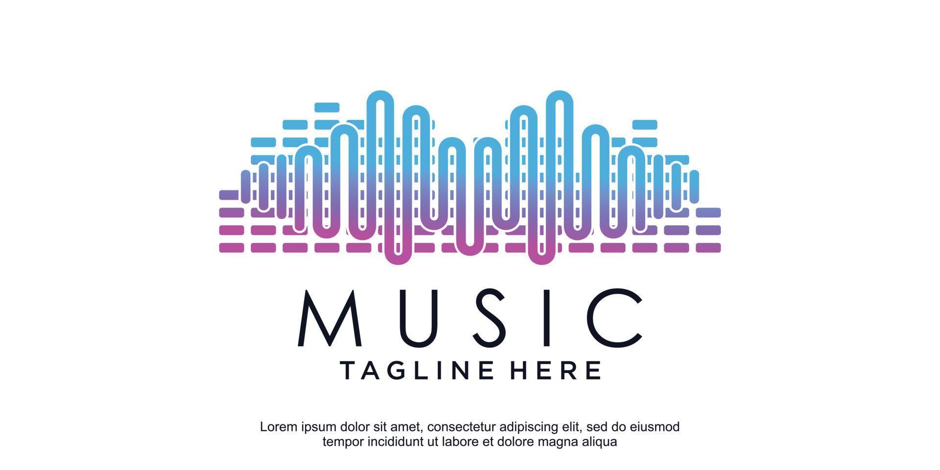 diseño de logotipo de musica con concepto moderno vector premium vector premium