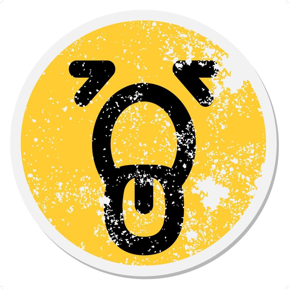 mouth open wide face circle vector
