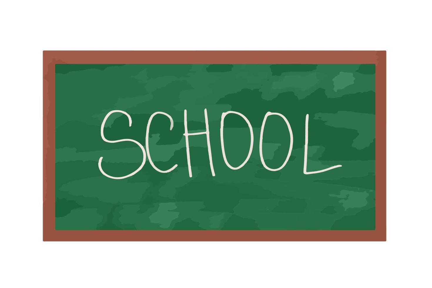 Vector illustration of School green board with an inscription in chalk for study drawn in watercolor.