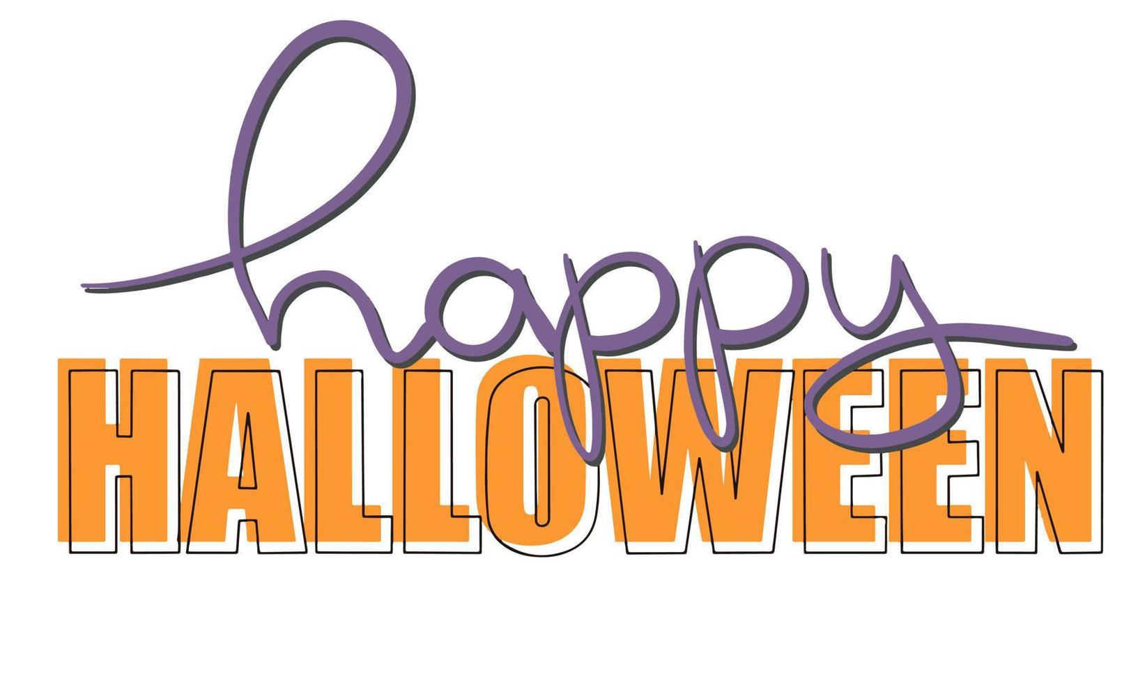 Vector Happy Halloween Text Banner.Labels, logos, hand drawn tags and elements for festive autumn design.