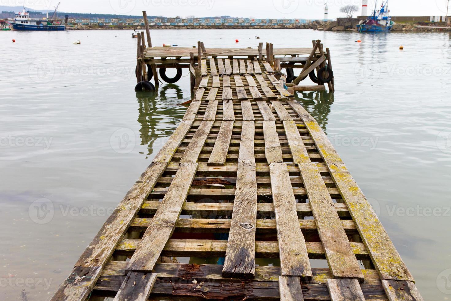 Old Wooden Pier from Kefken Harbor, Turkey photo