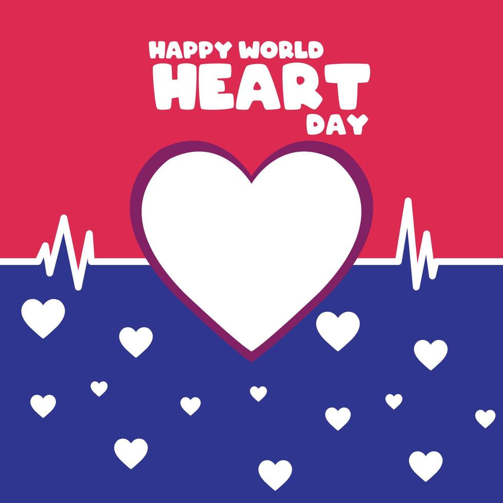 simple world heart day twibbon design happy world heart day vector