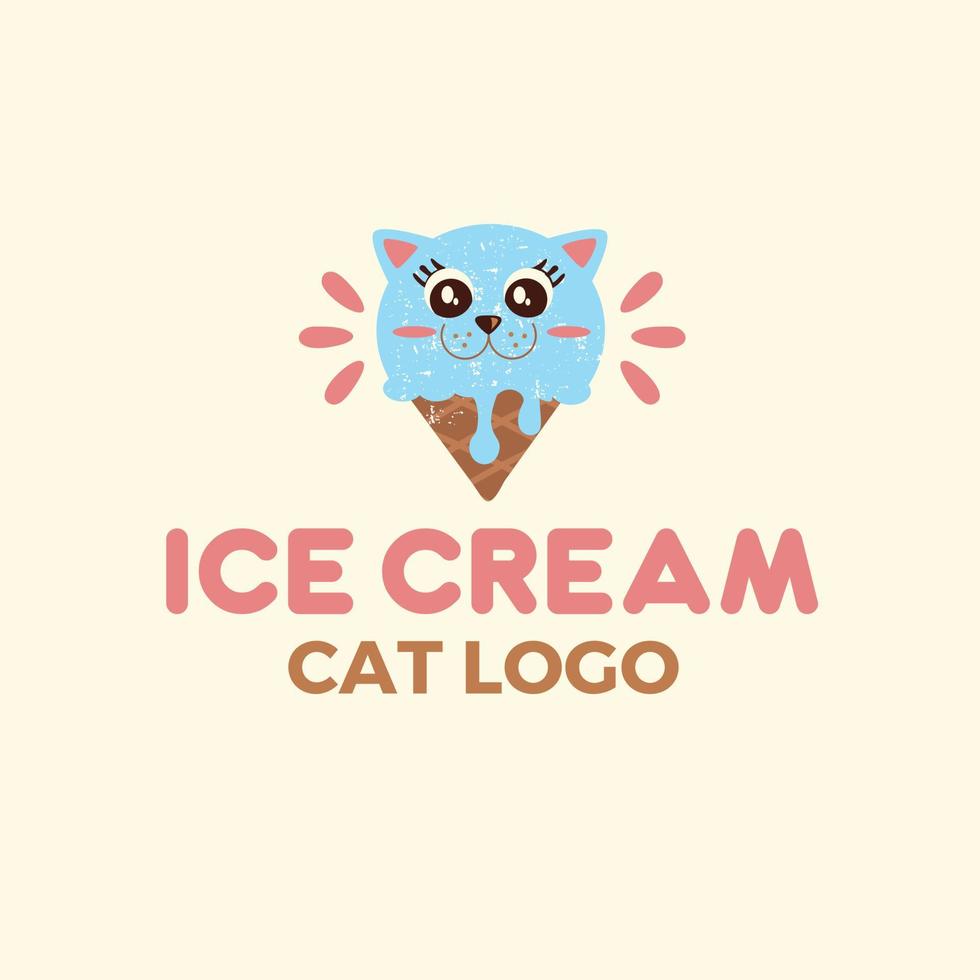 ICE CREAM CAT LOGO vector