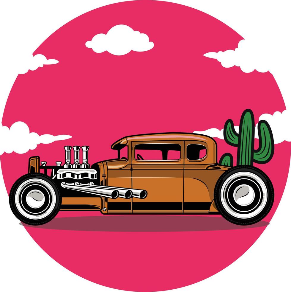 Classic vintage vehicle illustration in cartoon style 12 vector