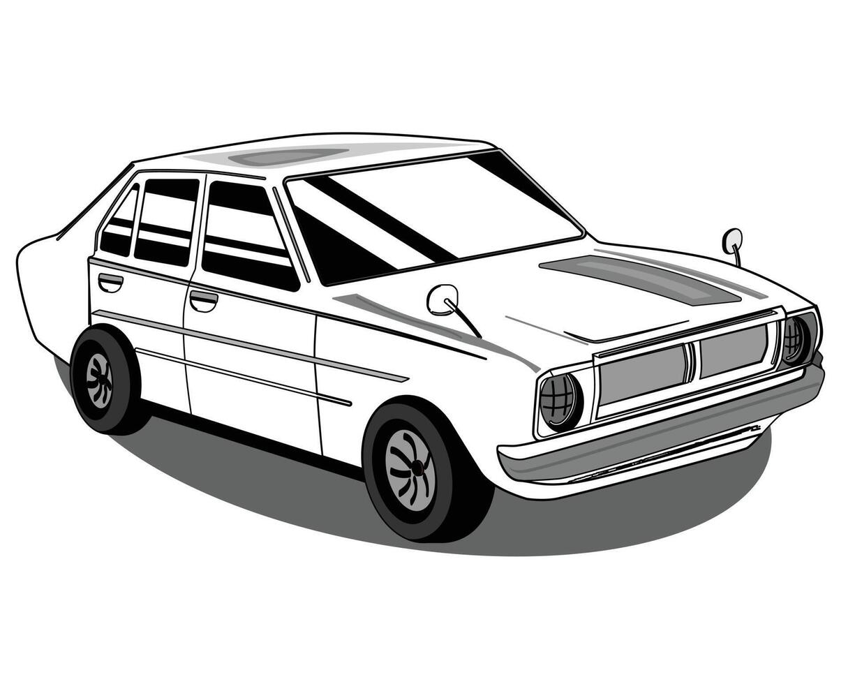 Classic vintage vehicle illustration in cartoon style 6 vector