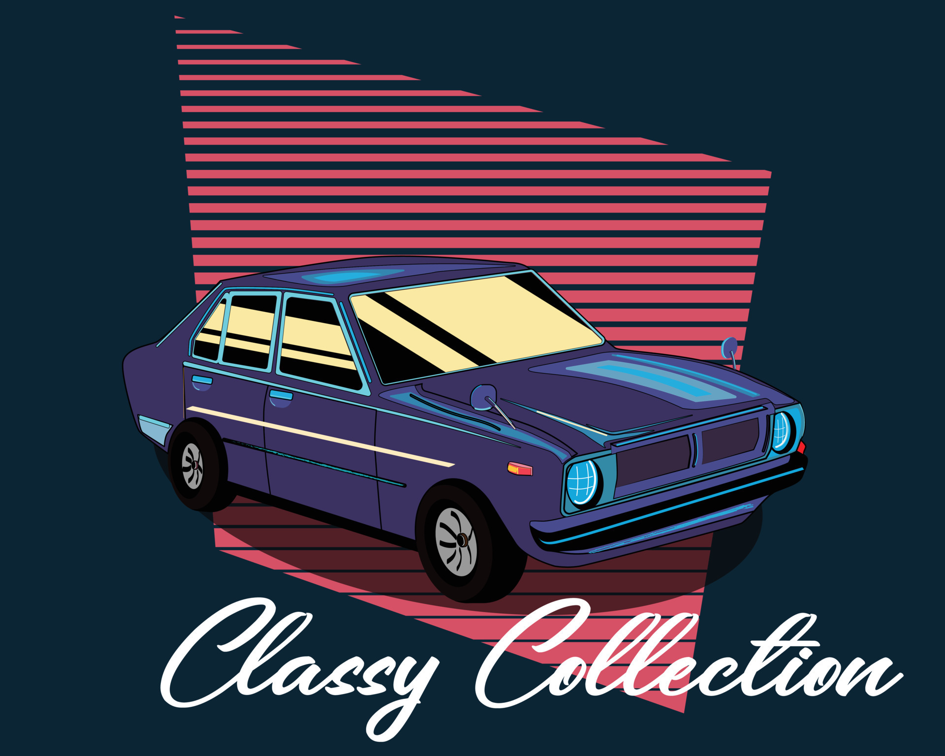 Classic vintage vehicle illustration in cartoon style 2 10847225 Vector