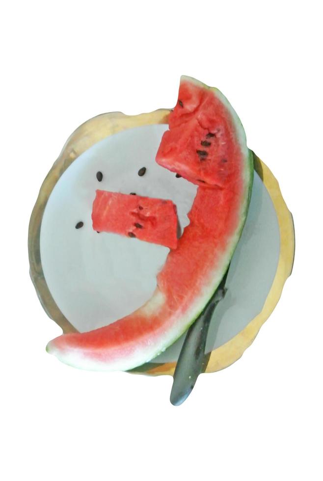 slices of watermelon from different angles photo