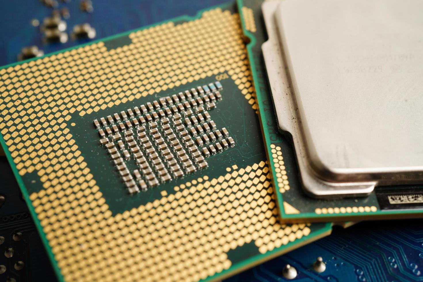 Central Processing Unit, CPU chip processor of computer mainboard, electronic technology. photo