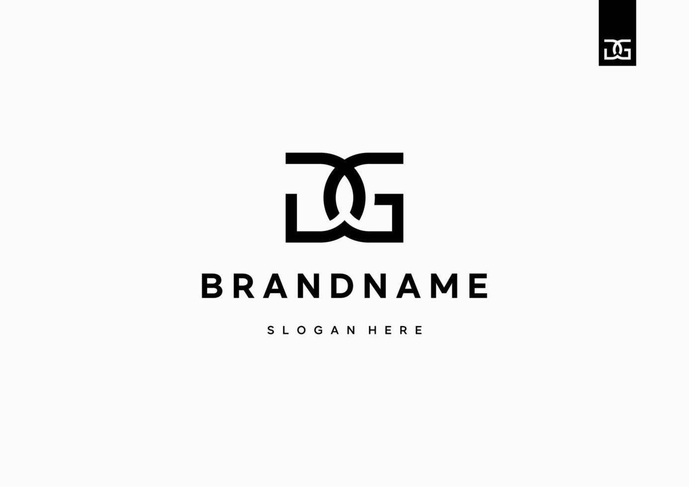 diseño de logotipo de letra dg, diseño de logotipo de monograma gd, mínimo creativo moderno vector