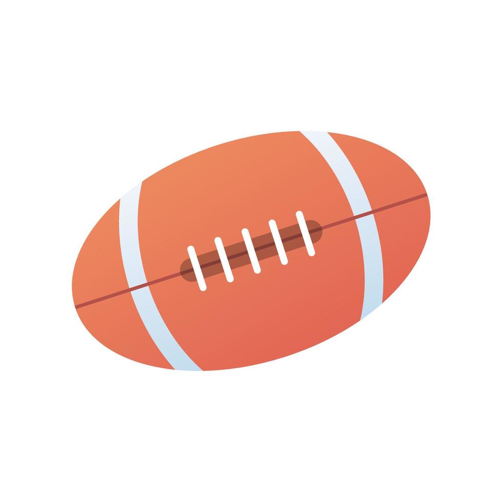 Rugby ball icon design isolated on white background, American football vector illustration
