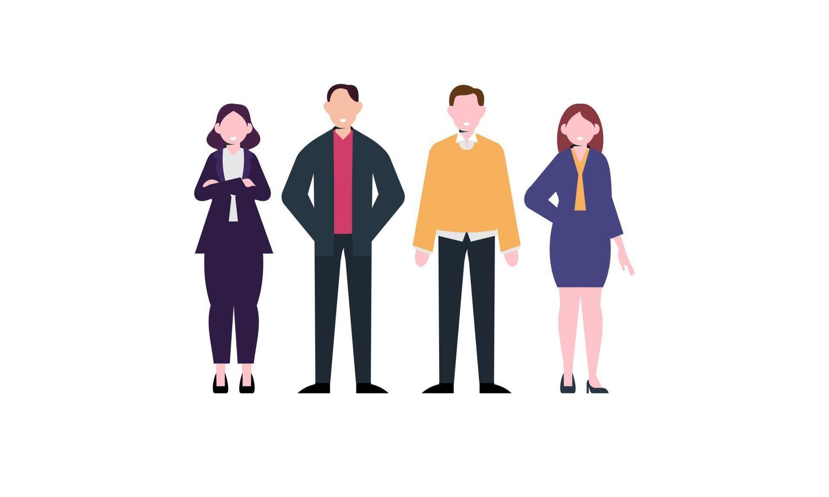 Business team ready to work. Business vector illustration template.