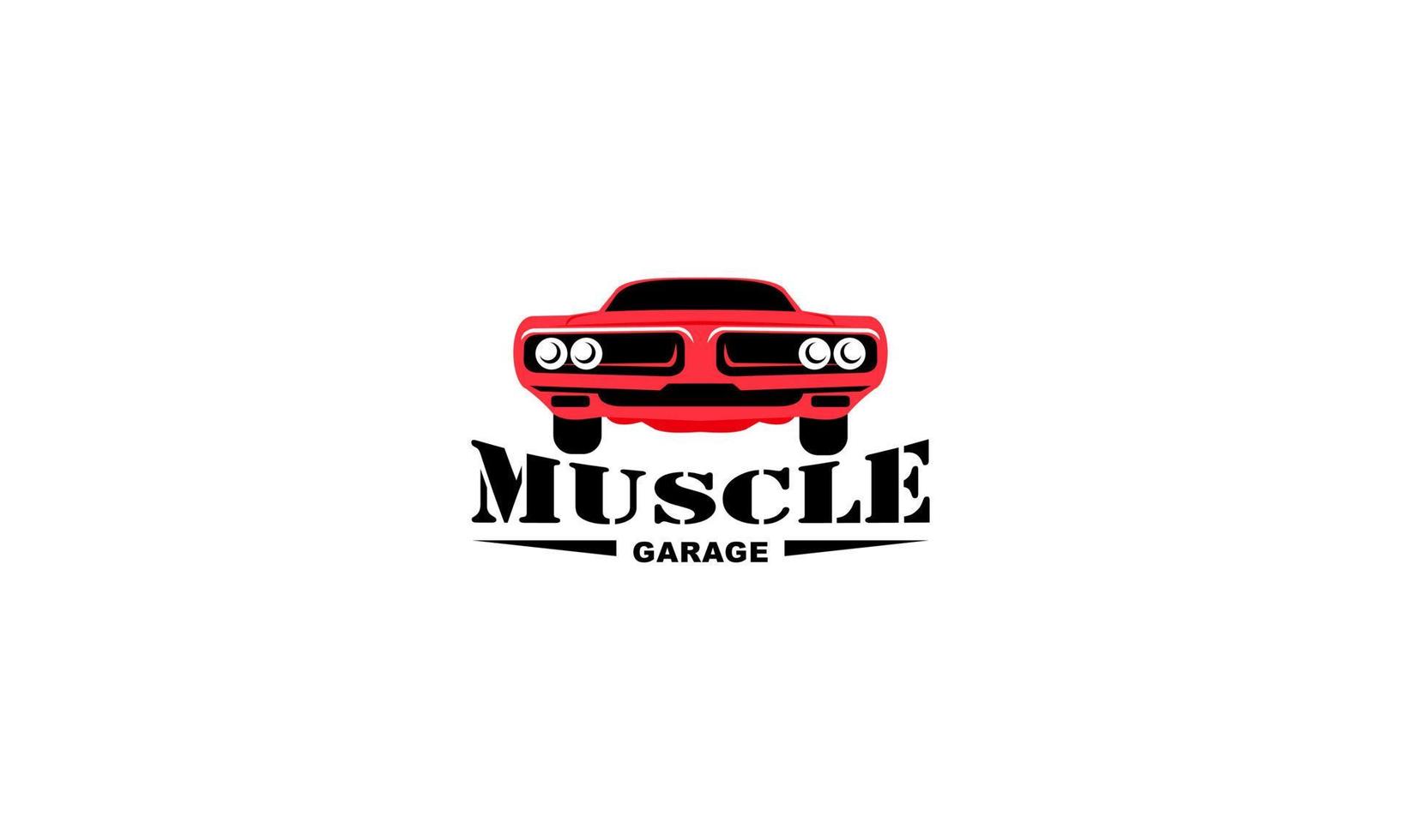 Muscle logo. Service car repair, car restoration and car club design elements. vector