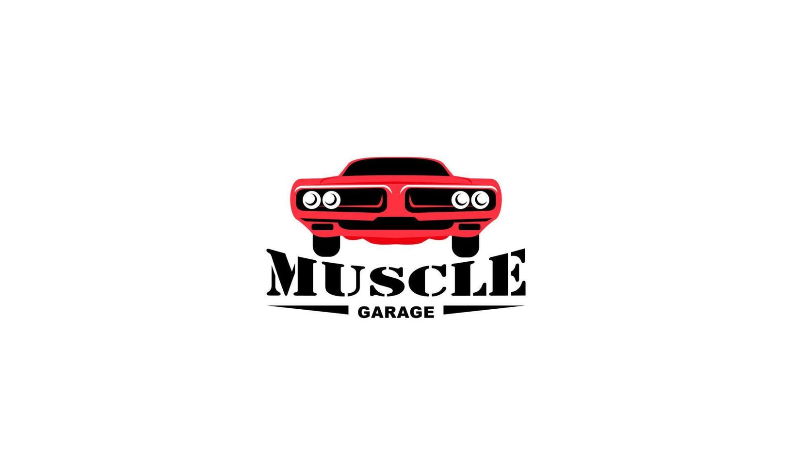 logotipo muscular. servicio de reparación de automóviles, restauración de automóviles y elementos de diseño de clubes de automóviles. vector