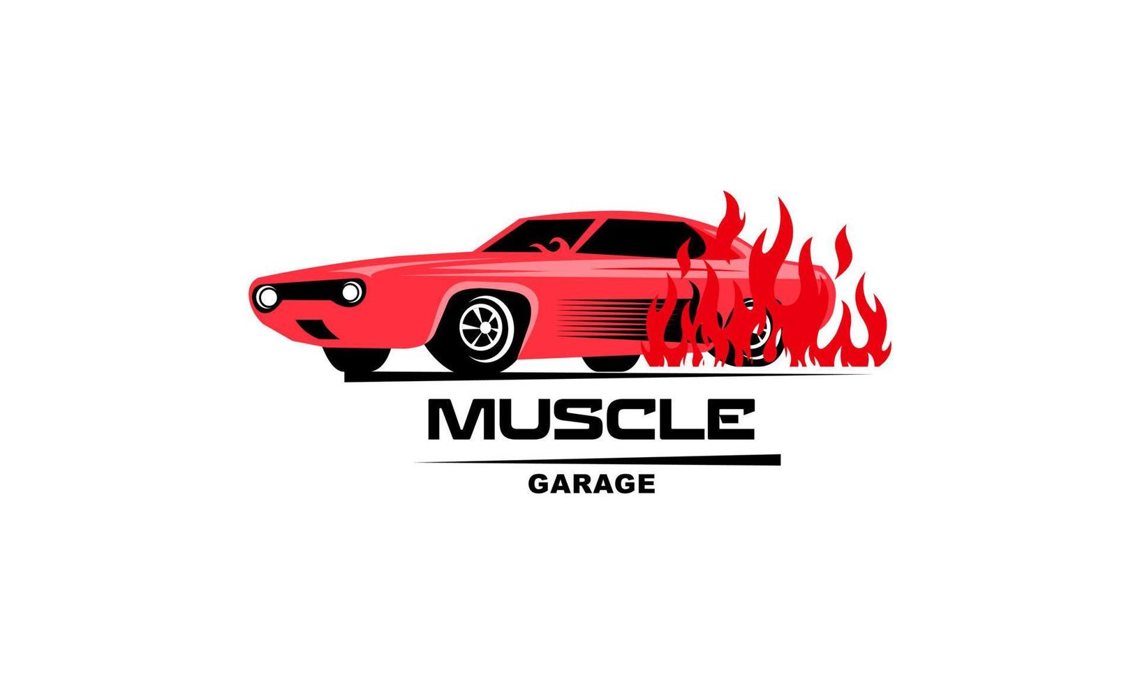 Muscle logo. Service car repair, car restoration and car club design elements. vector