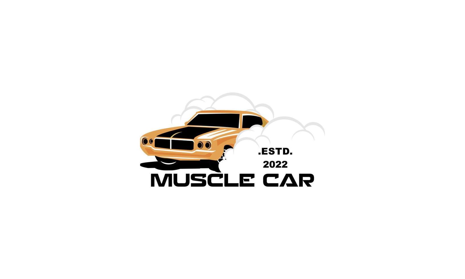 Muscle logo. Service car repair, car restoration and car club design elements. vector