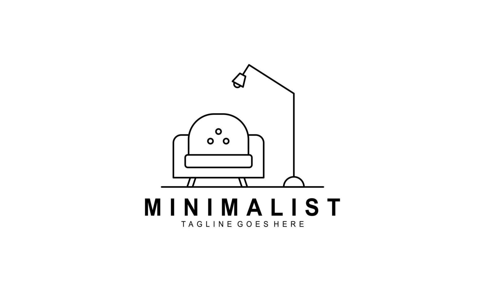 Minimalist furniture logo, line art furniture logo vector