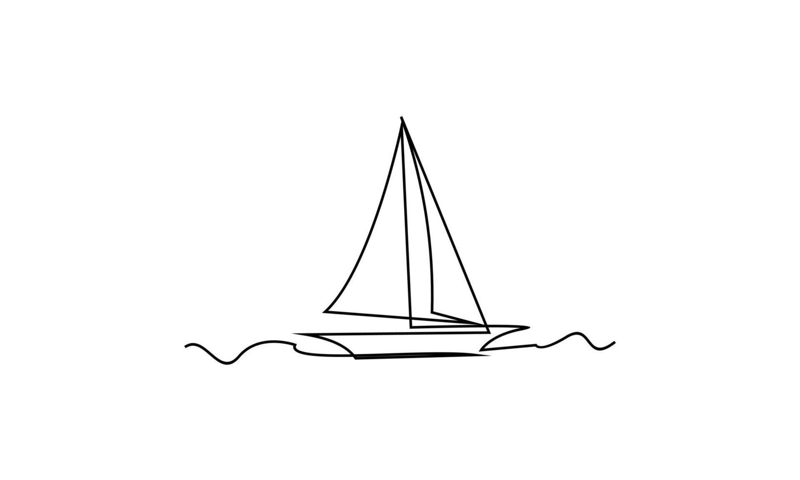 Single one line drawing boat traveling. vehicle concept. Continuous line  draw design graphic vector illustration. 11171497 Vector Art at Vecteezy